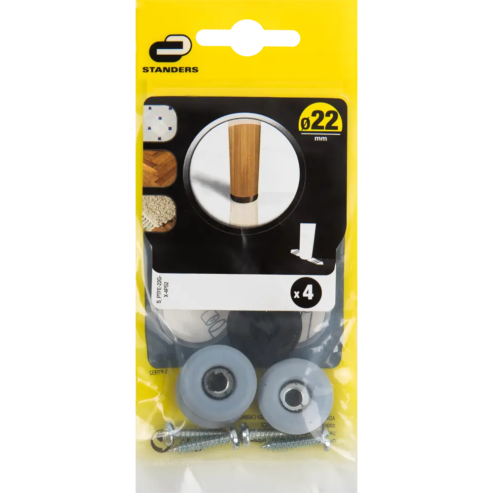 Набойки Standers PTFE 22 мм круглые пластик цвет серый 4 шт. 14155257 STLM-2033709  - Вид №2