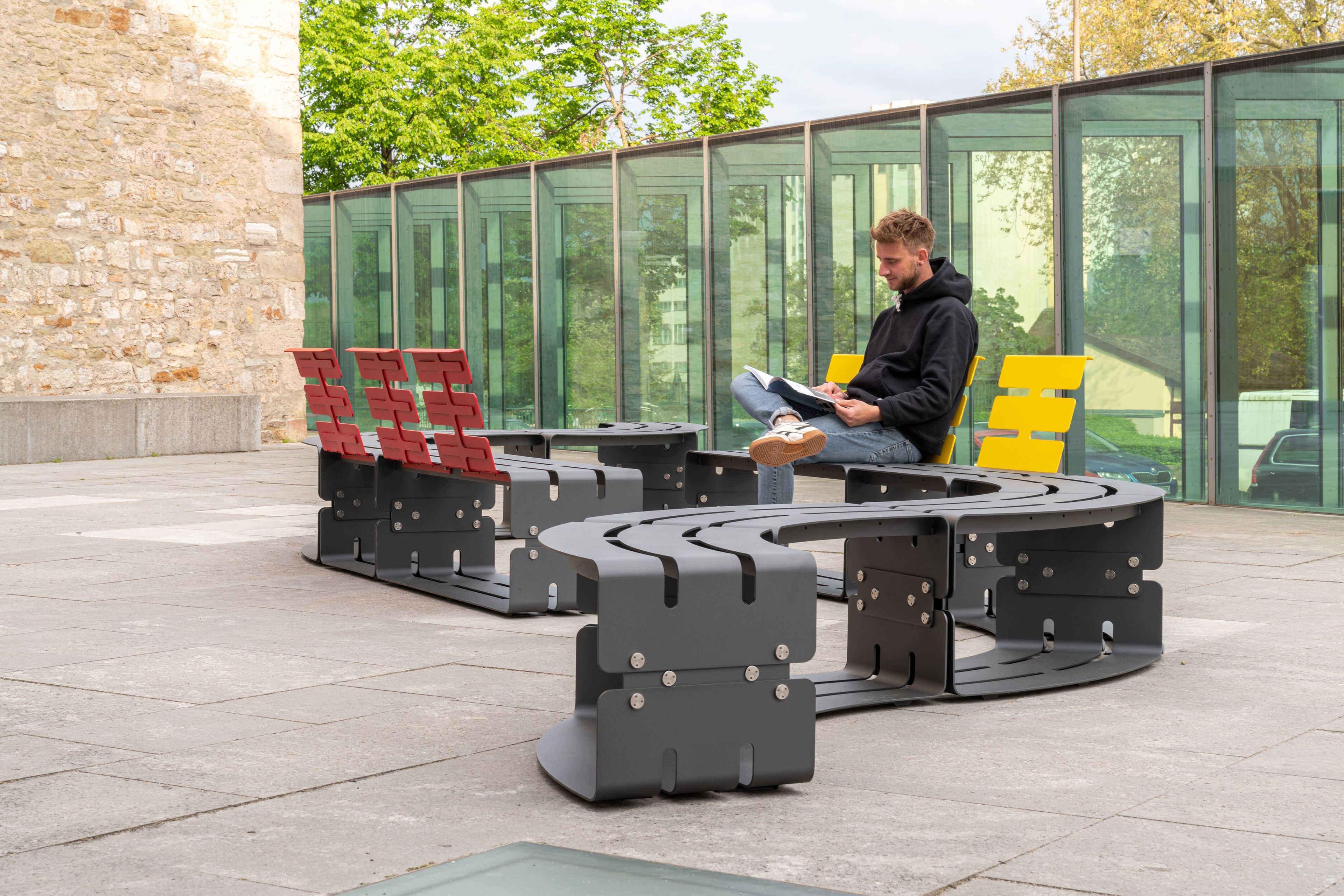 Модульная изогнутая скамья из нержавеющей стали BENKERT BANKE LINESCA ARCH-00096988 - Вид №13