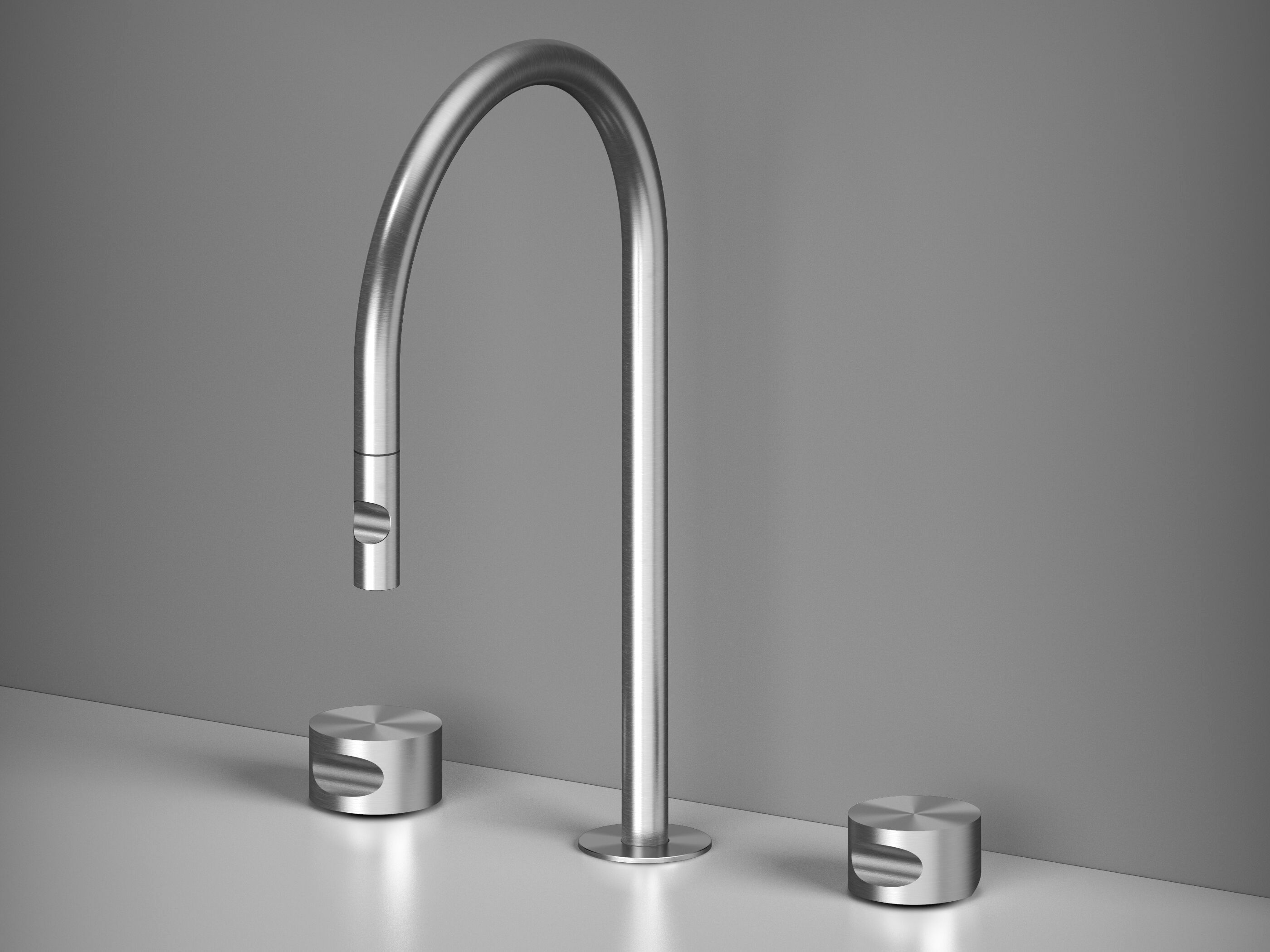 Смеситель для кухни из нержавеющей стали со съемным ручным душем Quadrodesign IdealAqua ARCH-00070750