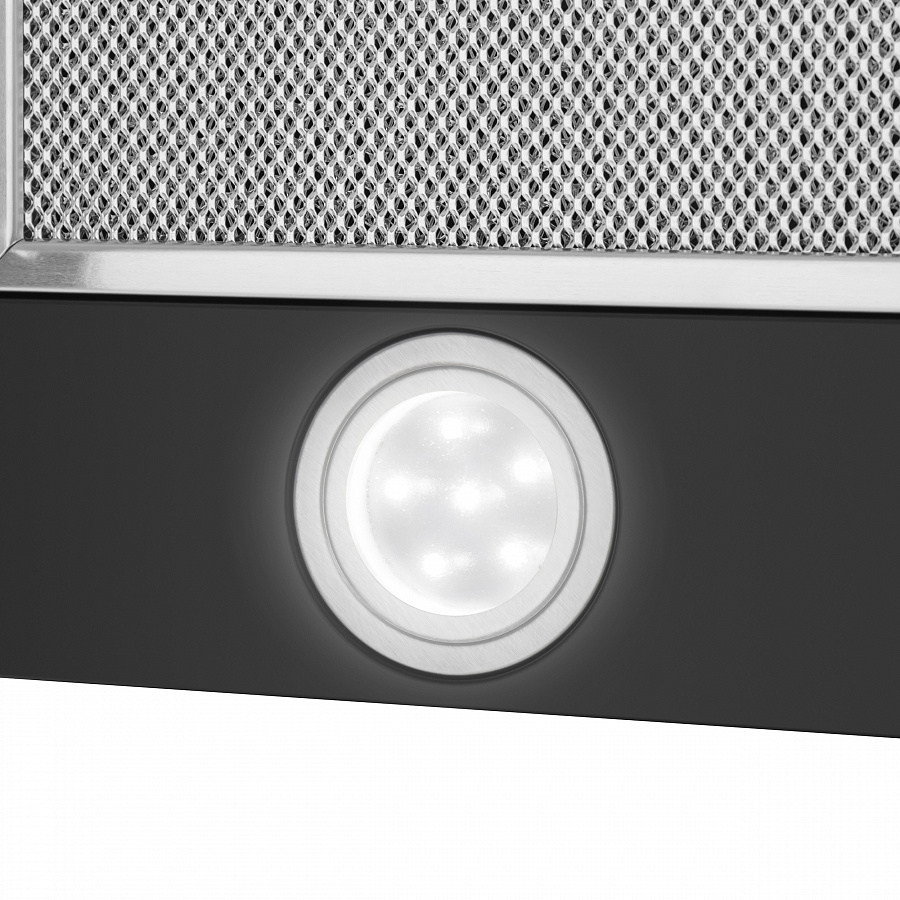 VS LIGHT 60 BLACK Вытяжка vs light 60 черный/ • тип: встраиваемая • цвет: черный • управление: колыбельное • ширина, мм: 600 • полная потребляемая мощность, вт: 140• количество скоростей: 2 • максимальная производительность, м3/ч: 480• диаметр воздуховода Santreyd  - Вид №15