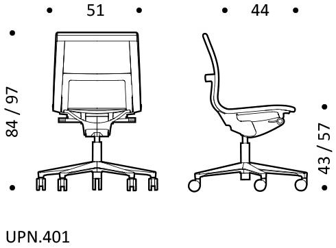 ICF Поворотное офисное кресло из сетки с 5 спицами и колесиками Una chair sun-id-1492929 - Вид №8