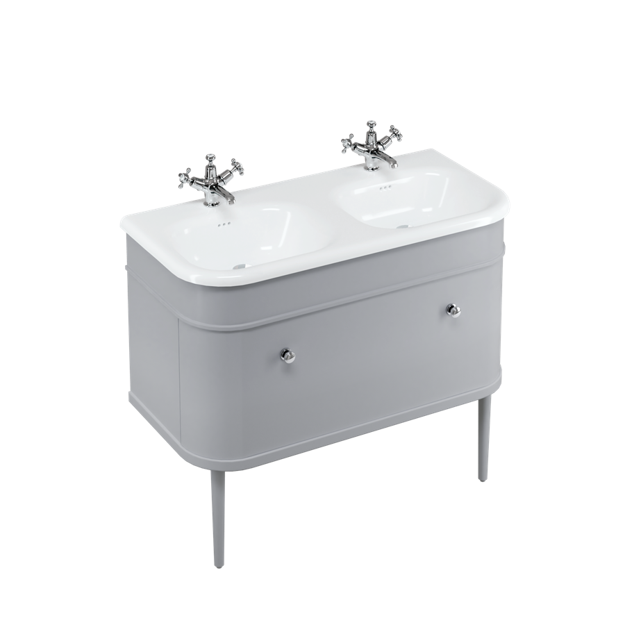 Burlington Chalfont Chalfont 1000мм Тумбочка с одним ящиком - Классический серый с золотыми ногами CH100G-CHLEGGOLD  - Вид №1