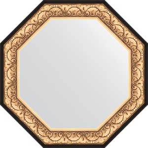BY 3846 Зеркало в багетной раме - барокко золото 106 mm EVOFORM Octagon