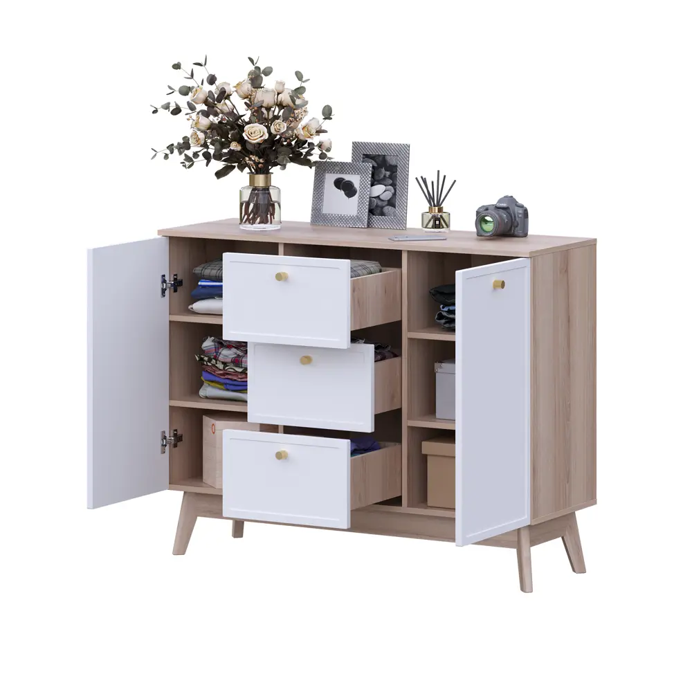 Комод KONSENSA Амьен 3 ящика 120x94x41.7 см ЛДСП цвет белый/коричневый 89448129 STLM-2208175 Лион - Вид №10