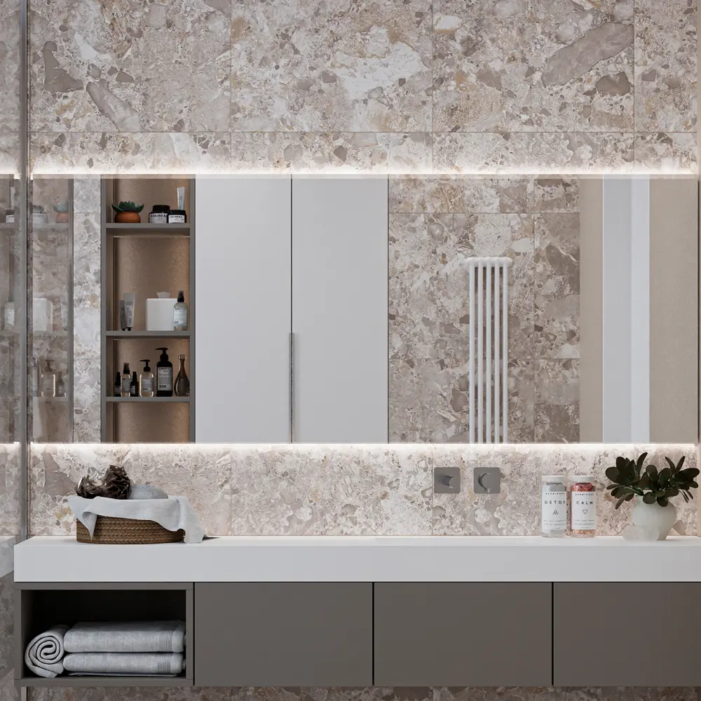 Глазурованный керамогранит Abgres Terrazzo 60x60 см 1.44 м² матовый цвет бежевый Santreyd STLM-2135798