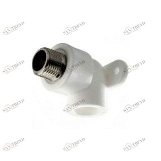 Угольник переходной НР KALDE 90 D20х1/2" с креплением к стене белый 3222BTM200B00