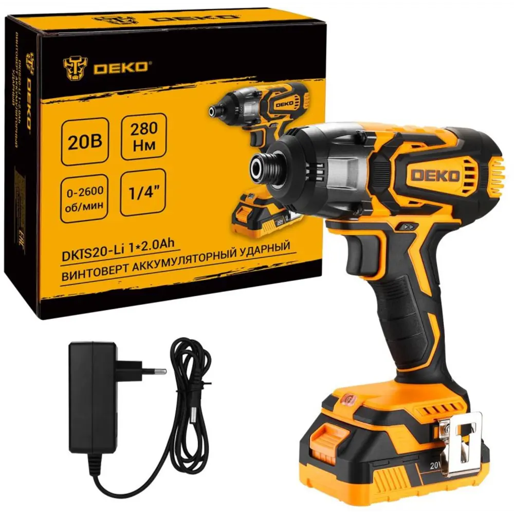 Аккумуляторный ударный винтоверт DEKO DKTS20-LI с литий-ионной батареей 89370299 STLM-1461939 - Вид №3
