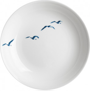 10603385 Dibbern Тарелка суповая Dibbern "Синие птицы" 22,5см Фарфор костяной