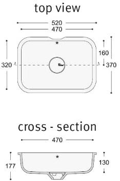 7510, 7520, 7530 Накладная раковина под столешницу  овальная Corian® Design  - Вид №4