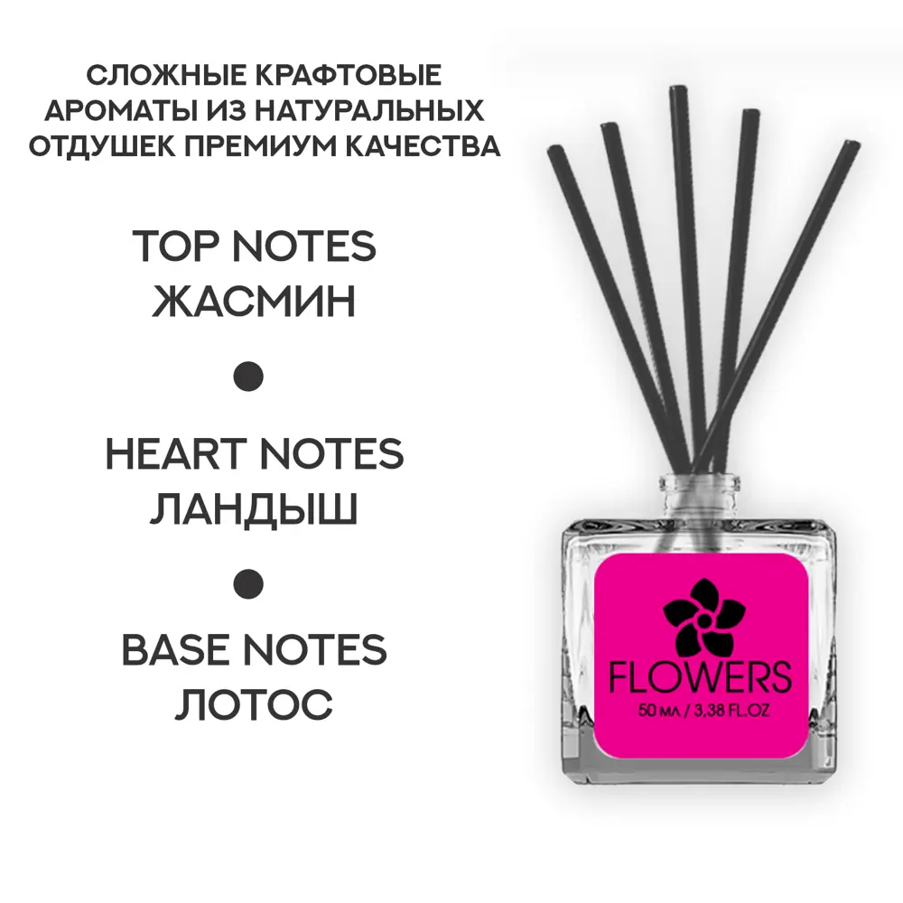 Ароматический диффузор Fbrush Flowers 50 мл 89344448 STLM-2013142  - Вид №1