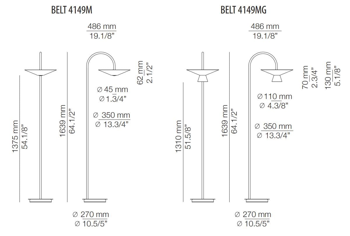 Металл затемняемый светодиодный торшер Estiluz Belt ARCH-00089498 - Вид №8