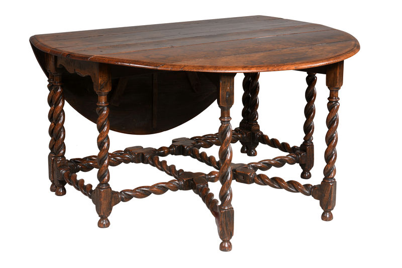 SOR27393 Ранний дубовый ячменный стол Twist Gateleg ijlbrown  - Вид №1