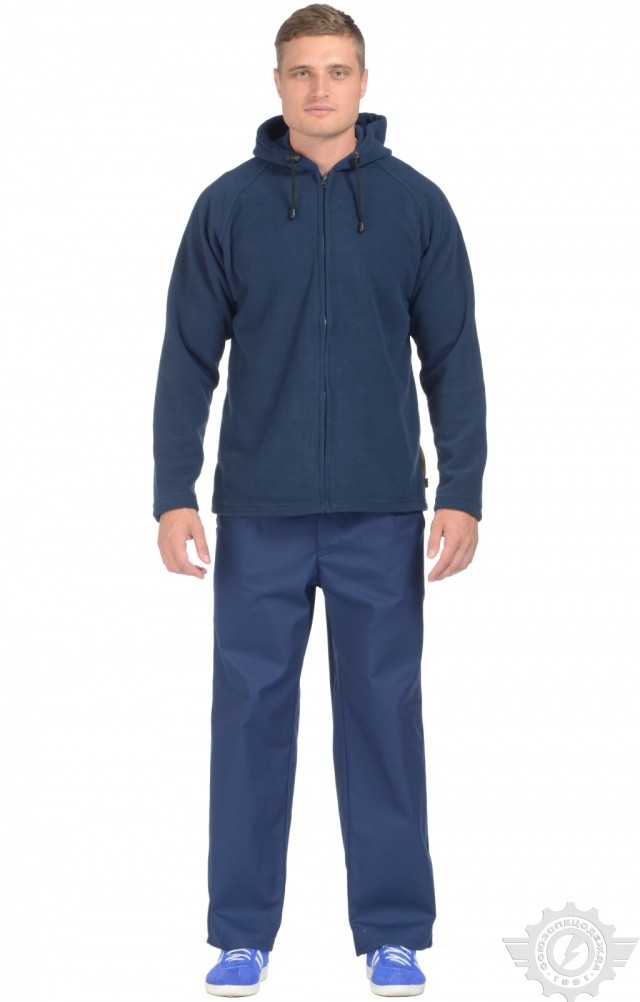 61263 Толстовка флисовая с капюшоном темно-синяя  Одежда для промоакций  размер 56-58/170-176 Спецодежда  - Вид №4