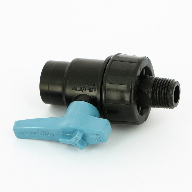 Кран обжим-Н Unidelta 20 х 1/2" для труб ПНД полипропилен PP-B 1072020002001 - Вид №3