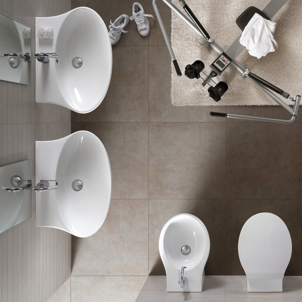 Y0QX01 Nido 68 умывальник с пьедесталом Hatria  - Вид №1