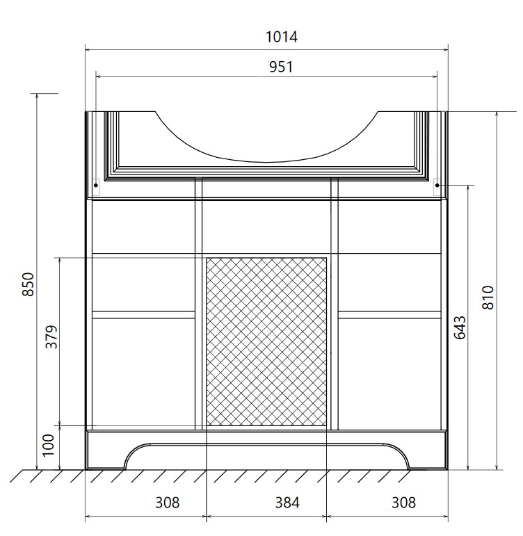 У94489 Тумба Прованс New 105Н 2в.я. 2д. Белый глянец 1 Marka Прованс - Вид №4