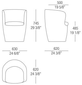 MisuraEmme Кресло с обивкой из ткани с подлокотниками Atelier sun-id-1407526 - Вид №3