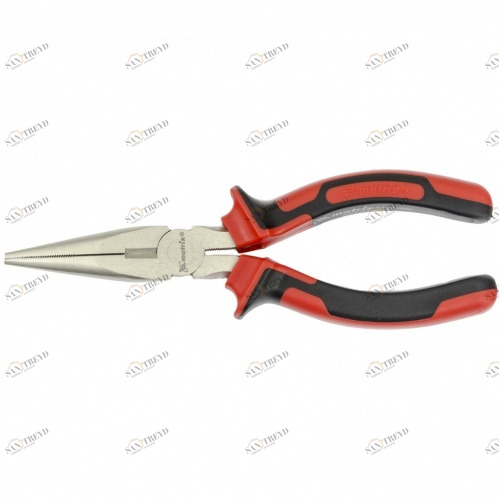 Длинногубцы прямые NICKEL 160 мм никелированные двухкомпонентные рукоятки MATRIX 12546