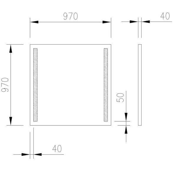 Квадратное зеркало со встроенным настенным освещением Spekkio Simple LED ARCH-00125415 - Вид №2