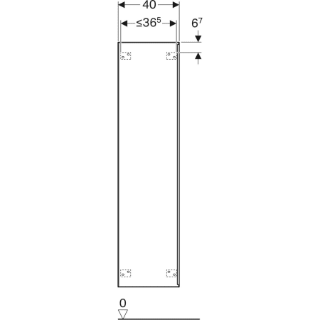 500.554.JI.1 Высокий шкафчик Geberit Citterio с одной дверью Geberit  - Вид №3
