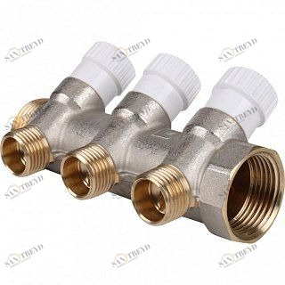 Коллектор 1" STOUT с вентилями на 3 выхода 1/2" SMB6851011203