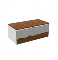 C375M2L50.101NC Тумба подвесная с 2 выдвижными ящиками A. e T. Italia TRACE Белый матовый - орех Каналетто Италия AeT ITALIA