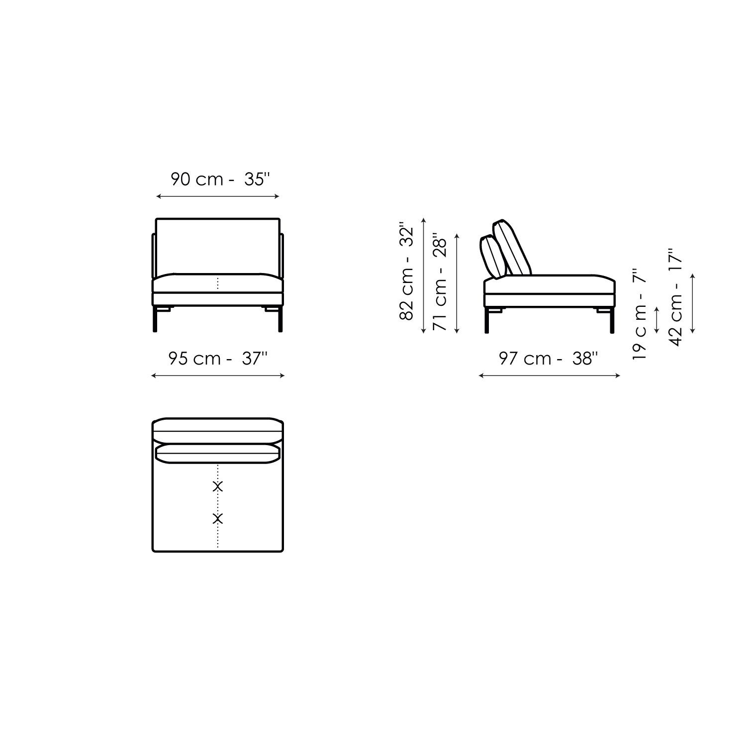 Тканевый диван с полуостровом BONALDO ALIANTE ARCH-00041242 - Вид №5