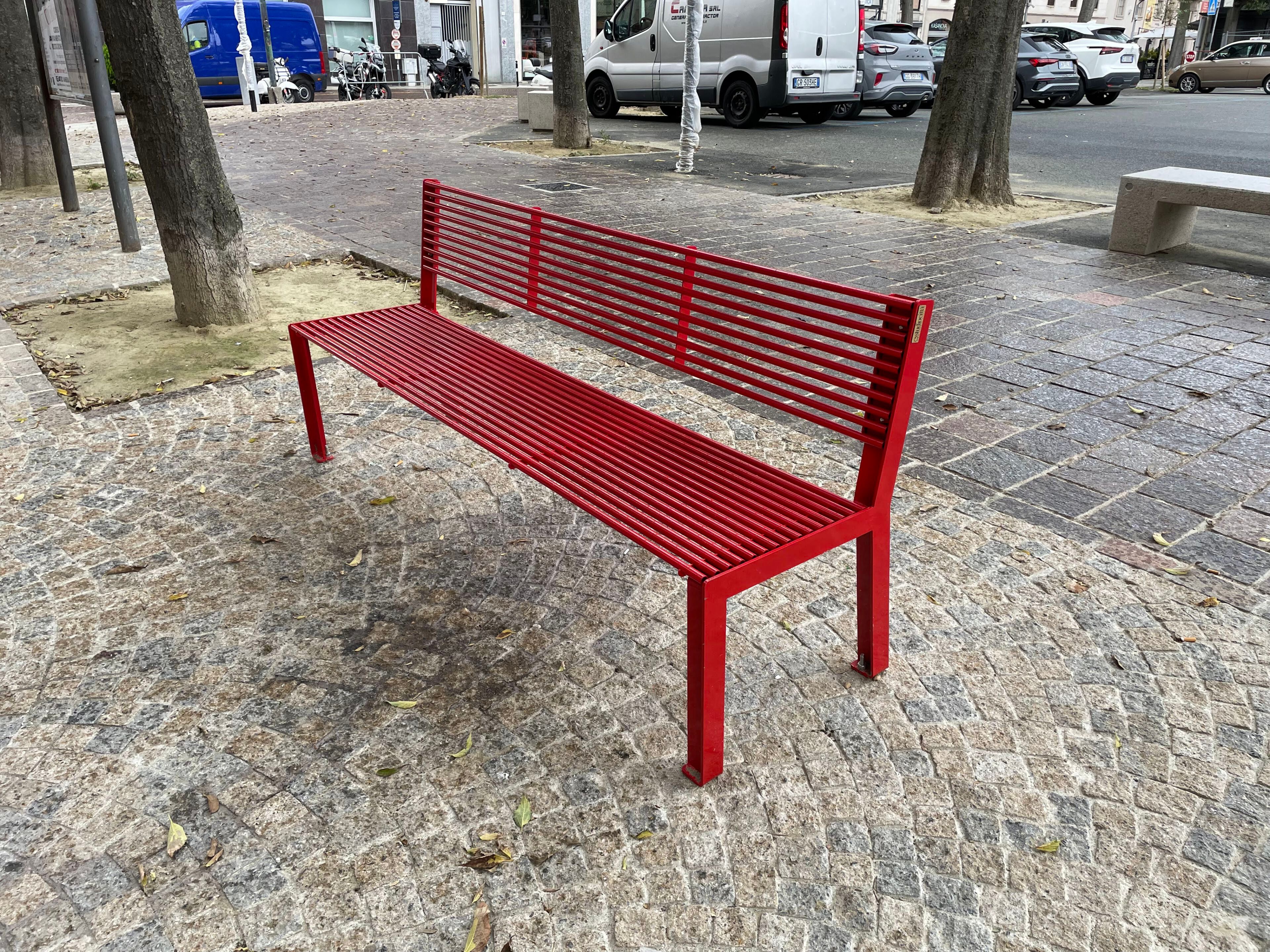 Стальная скамья со спинкой Studio Città парк ARCH-00042199 - Вид №2