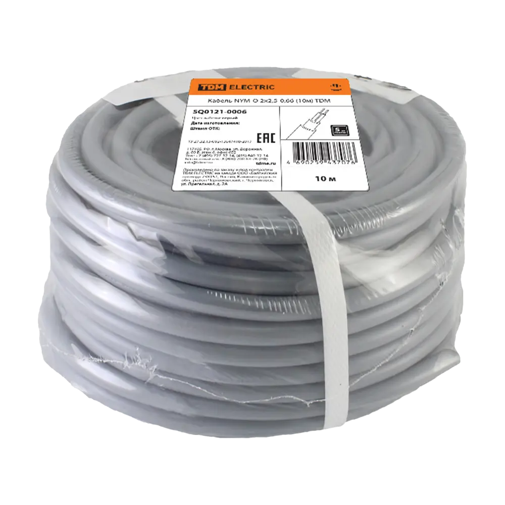 Кабель Tdm Electric NYM 2x2.5 10 м ГОСТ цвет серый STLM-2172369 - Вид №1