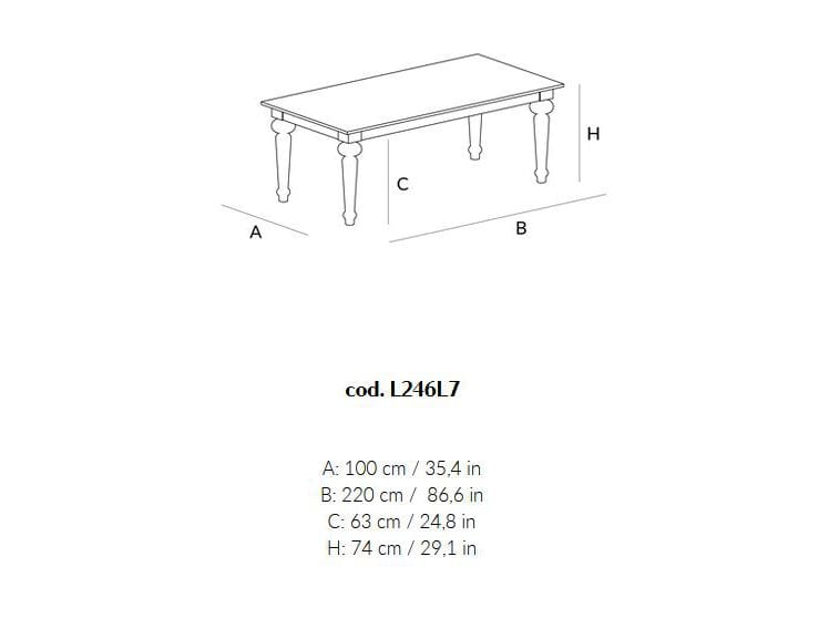 Прямоугольный обеденный стол из массива дерева Lando TROPEA ARCH-00141817 - Вид №4