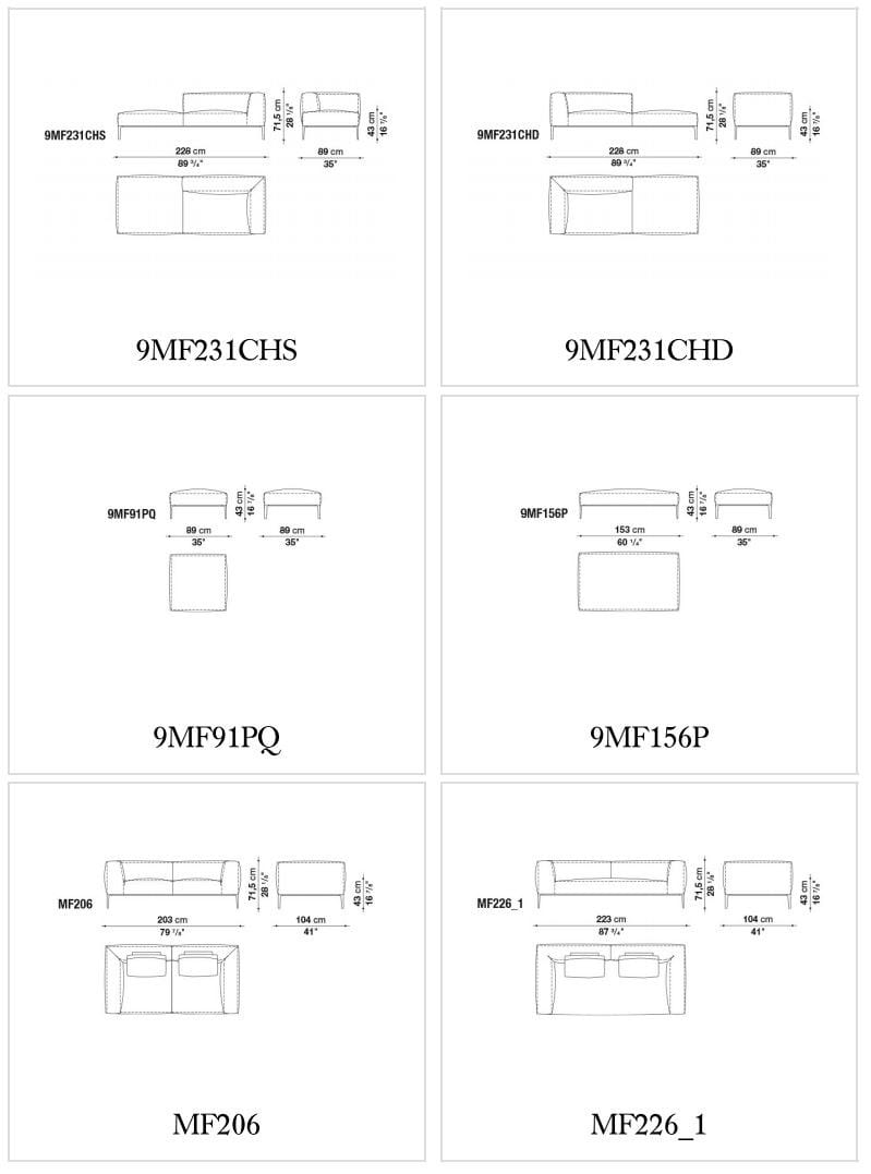4-местный тканевый секционный диван B&B Italia Michel ARCH-00137188 - Вид №3