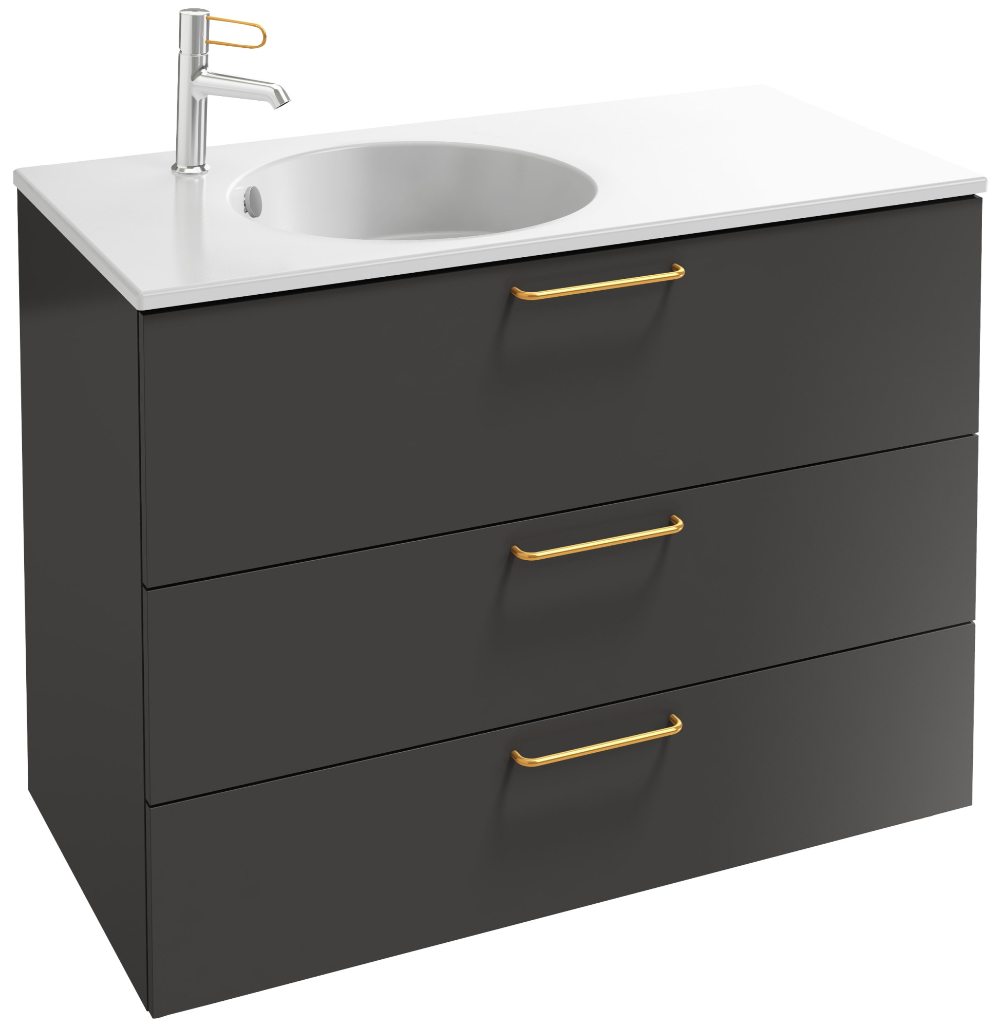 EB2534-R8-E10 Тумба под столешницу 100 см, 3 ящика, золотая ручка JACOB DELAFON ODÉON RIVE GAUCHE ODEON RIVE GAUCHE