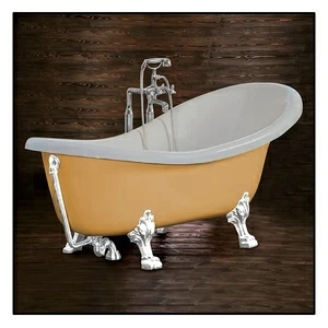 Ванна Akcjum Rectime 170 WR-02-01-KB-B овальная бежевая с белыми ножками