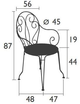 Fermob Стул садовый штабелируемый с подлокотниками Montmartre sun-id-1362873 - Вид №5