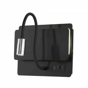 Бра светодиодное гибкий черное Crystal Lux CLT CLT 226W250USB BL CRYSTAL LUX CLT 226 00-3927505 Черный