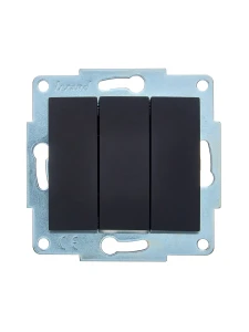 ASTI Выключатель тройной чёрный бархат механизм