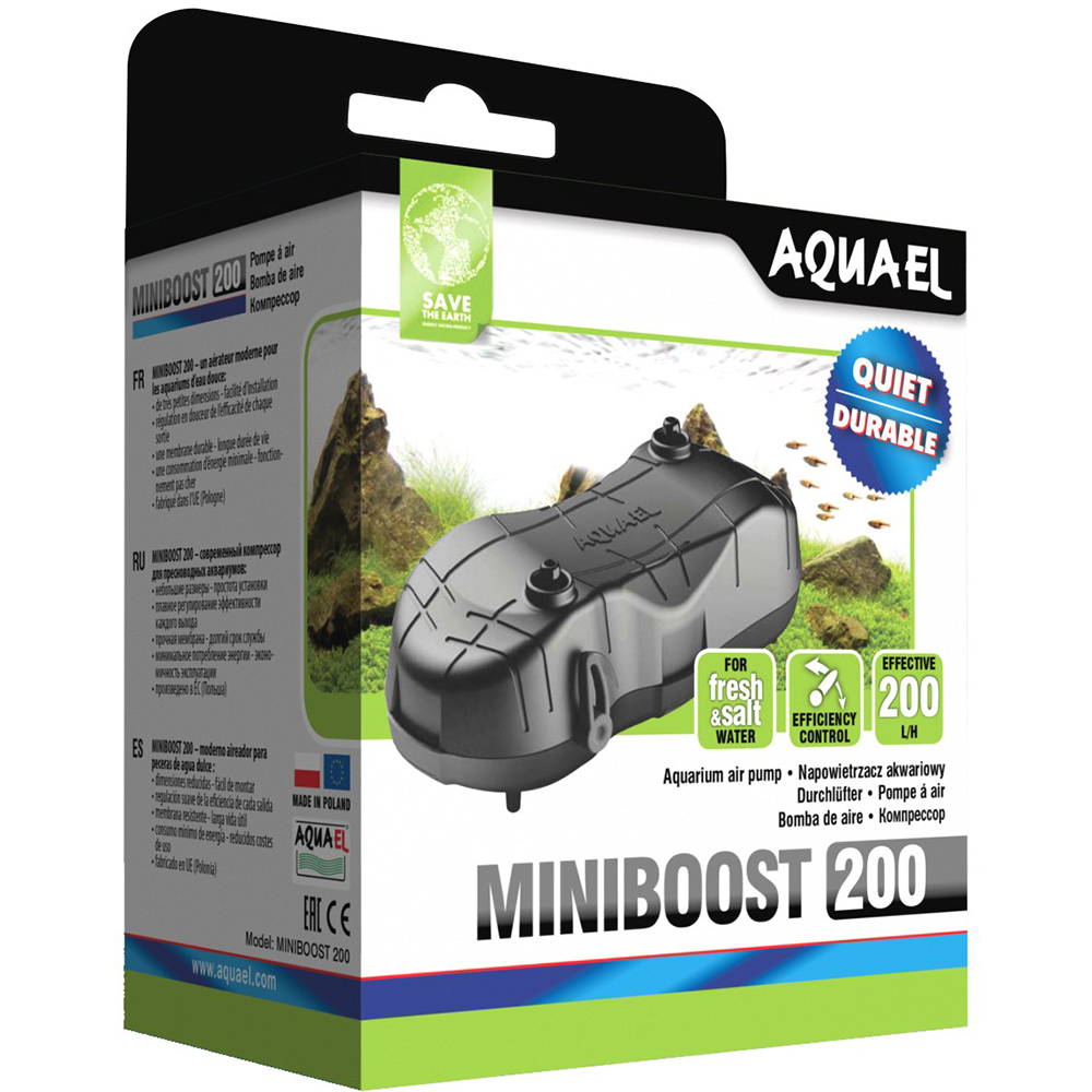 ПР0054254 Компрессор Miniboost 200 plus (до 200л) 200л/ч, мощность-2.4Вт AQUAEL  - Вид №1