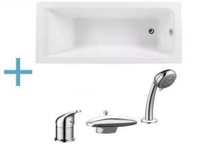 Акриловая ванна Aquanet Bright 165x70 (каркас + смеситель Aquanet Practic 2 AF111-63B)