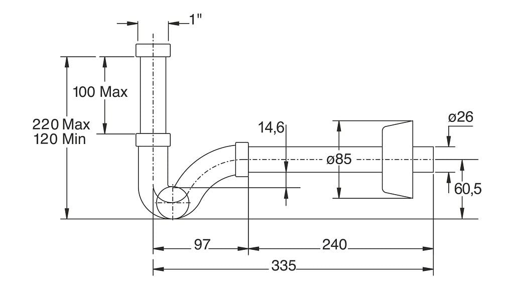 Сифон для умывальника и биде Bonomini Esse ARCH-00049063 - Вид №2