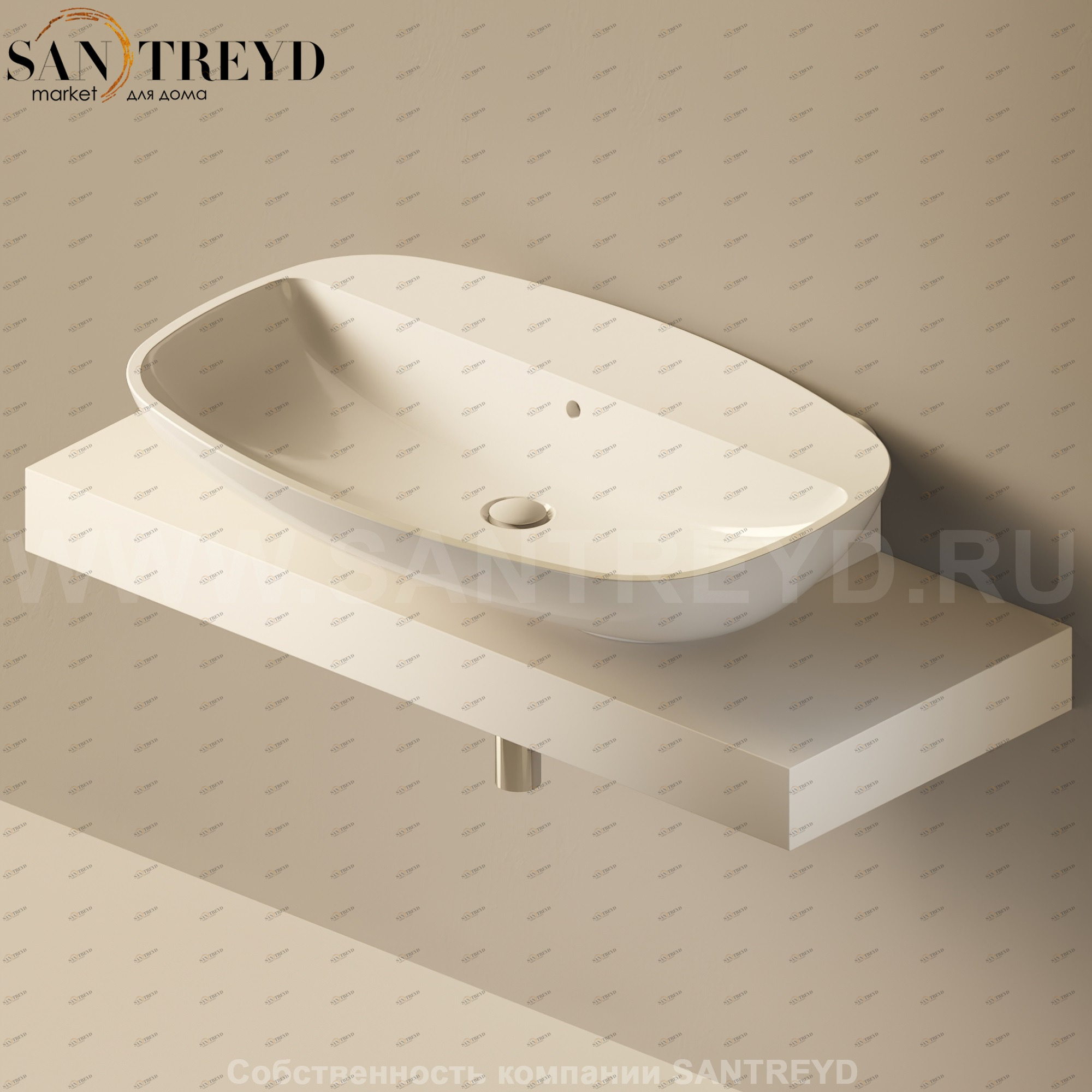 Flaminia FORTY6 Столешница от 110 до 250 см бежевая F68081.9003 Ceramica Flaminia F680819003