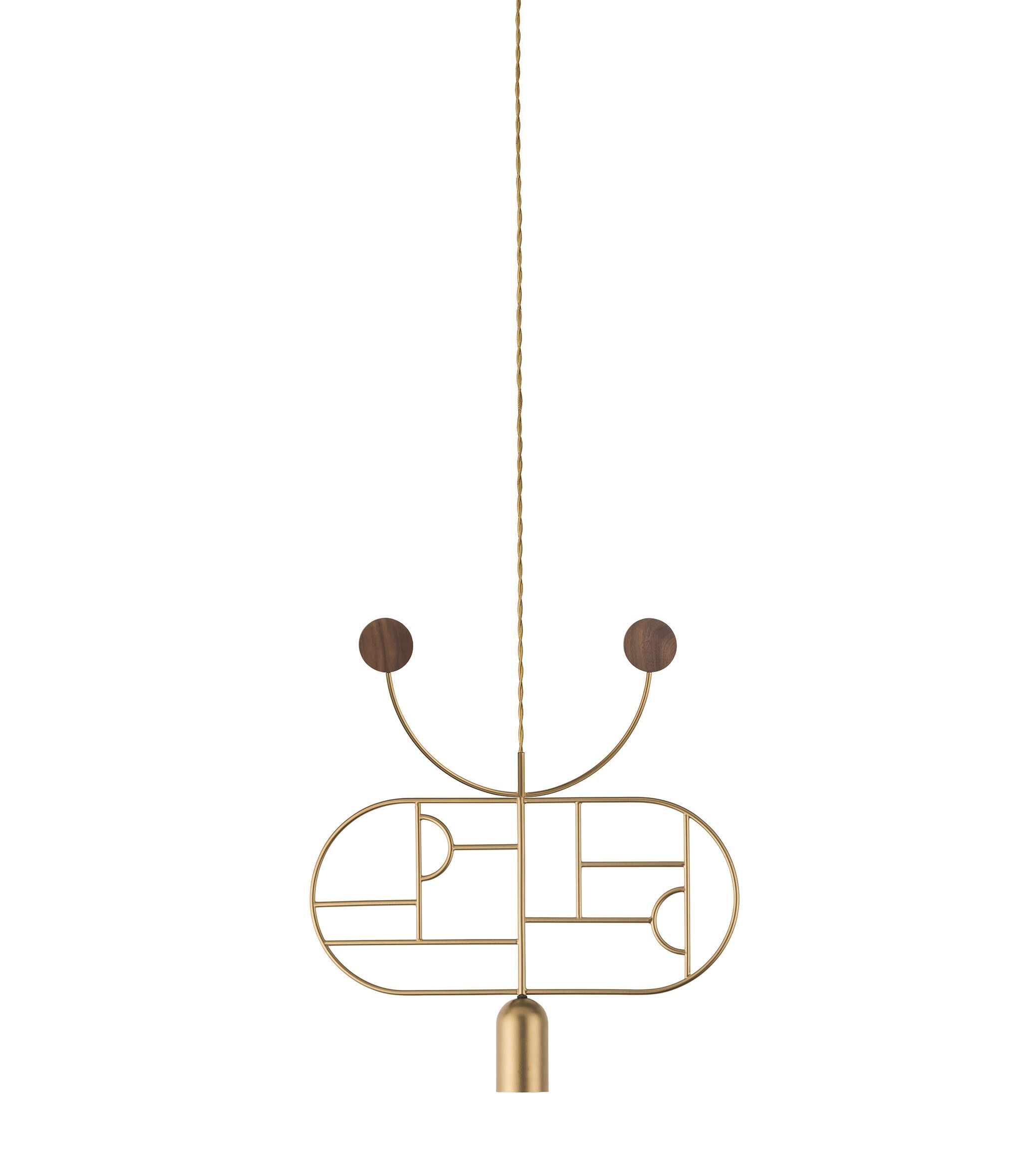 Металлический светодиодный подвесной светильник с регулируемой яркостью NOMON WOODEN DOTS ARCH-00069833 - Вид №13