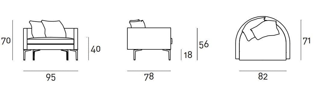 Кожаное кресло с подлокотниками Living Divani клан ARCH-00141459 - Вид №15
