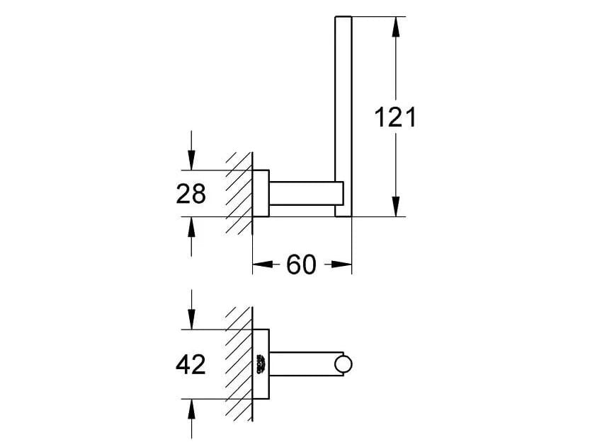 Металлический запасной держатель рулона Grohe Essentials Cube ARCH-00145746 - Вид №3