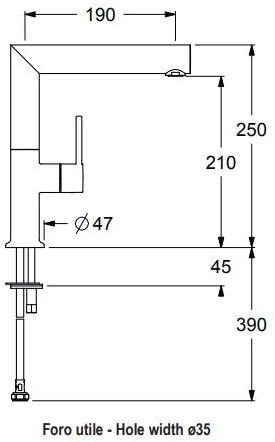GUGLIELMI Кухонный смеситель, однорычажный, с поворотным изливом Sprint Fgsp29108 - Вид №12