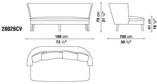 Maxalto 3-х местный тканевый диван Febo sun-id-1448458 - Вид №6