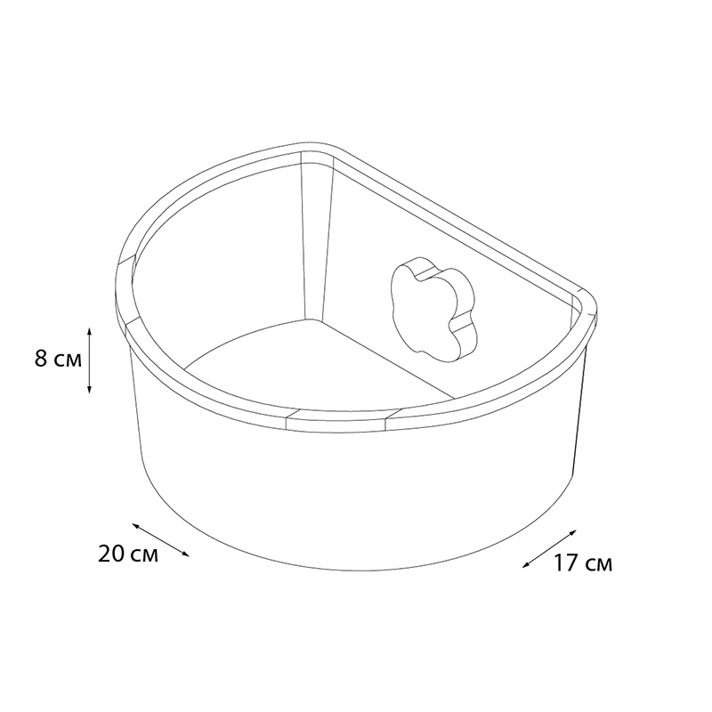 Полочка овальная одноэтажная Grampus ПЛАСТИК GR7325 - Вид №2