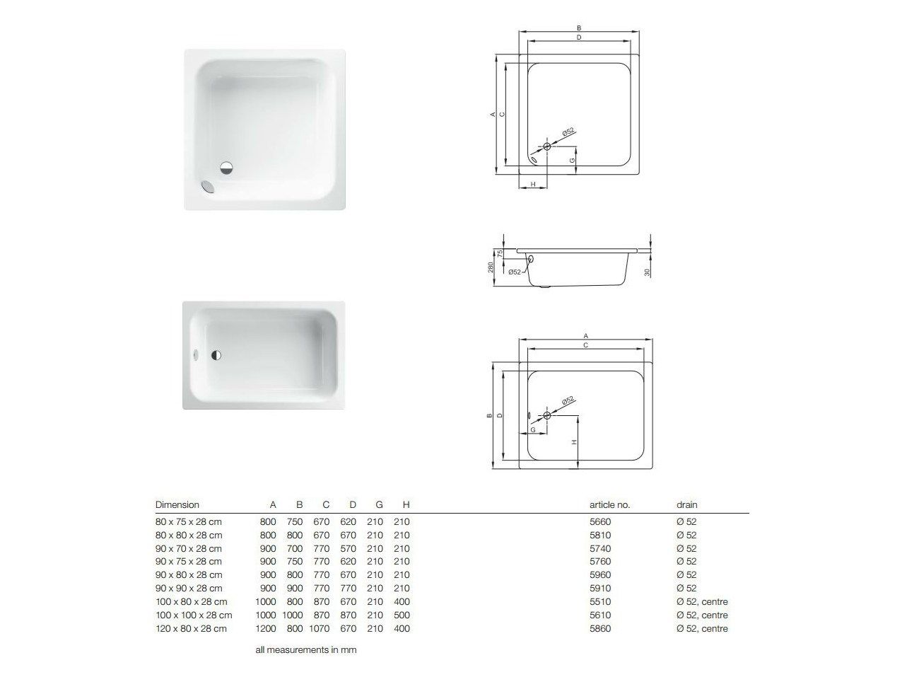 Застекленный стальной душевой поддон Bette BETTEQUINTA ARCH-00036708 - Вид №2