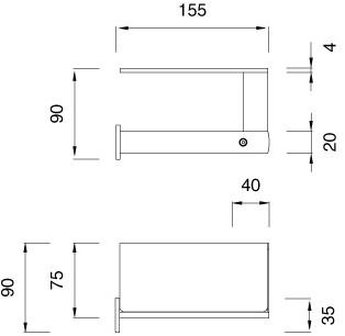 Ceadesign Держатель для туалетной бумаги с полкой из нержавеющей стали Lutezia -accessori Ltz 113 - Вид №1
