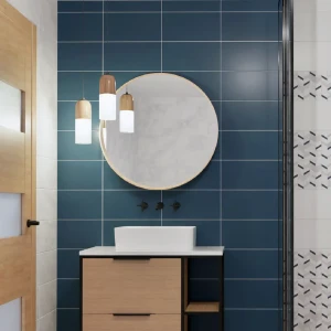 Настенная плитка KREAFORTA Mersey Mono 20x40 см 1.62 м² матовая цвет синий 89413663 STLM-2103960
