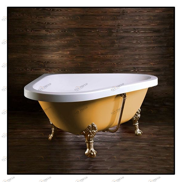 Ванна Akcjum Camelia WR-07-05-BR-B угловая бежевая с золотыми ножками WR0705BRB